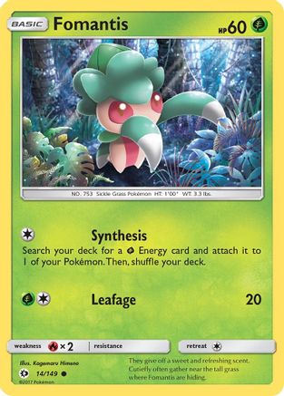 Fomantis 014/149 - SM Base Set Reverse Holofoil