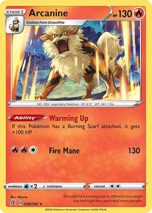 Arcanine 028/192 - SWSH02 Rebel Clash