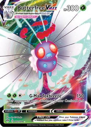 Butterfree VMAX 002/189 - SWSH03 Darkness Ablaze Holofoil