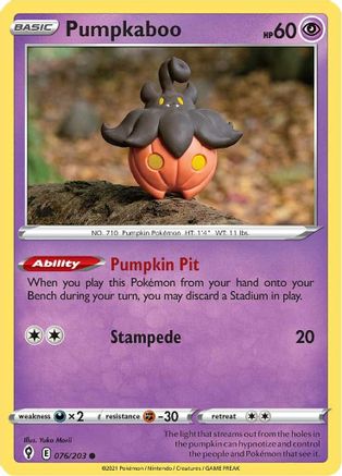 Pumpkaboo 076/203 - SWSH07 Evolving Skies