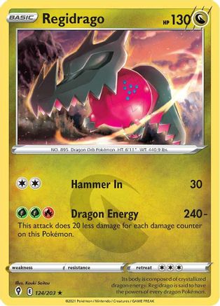 Regidrago 124/203 - SWSH07 Evolving Skies Holofoil