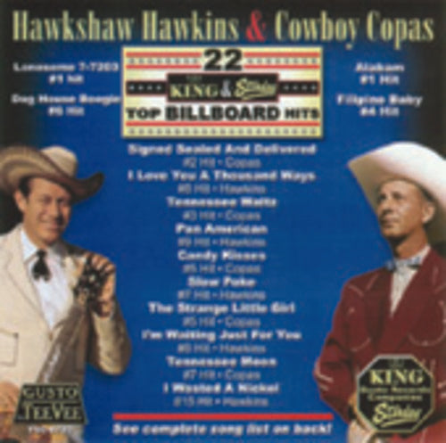 Hawkshaw Hawkins - 22 King and Starday Top Billboard Hits Music CD