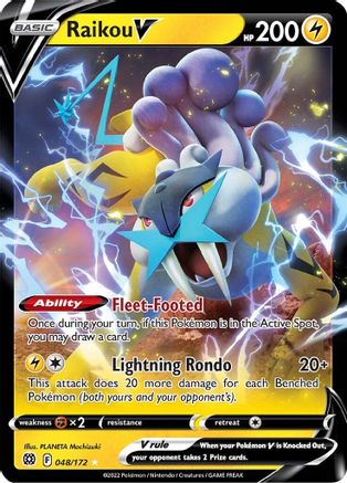 Raikou V 048/172 - SWSH09 Brilliant Stars Holofoil