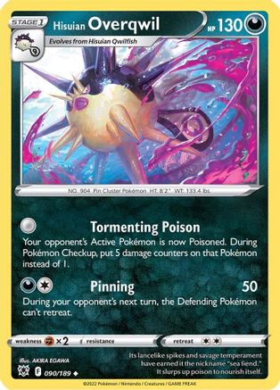 Hisuian Overqwil 090/189 - SWSH10 Astral Radiance Reverse Holofoil
