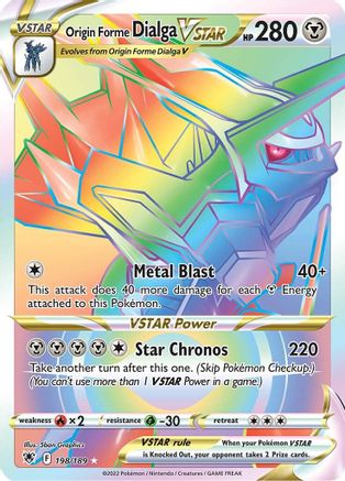 Origin Forme Dialga VSTAR (Secret) 198/189 - SWSH10 Astral Radiance Holofoil