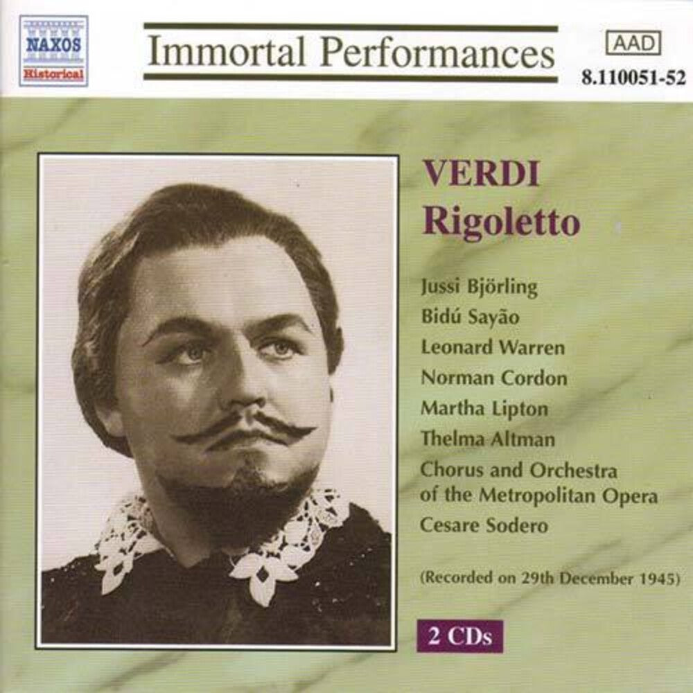 Verdi - Verdi: Rigoletto (Bjorling Sayao Warren) (1945) Music CD
