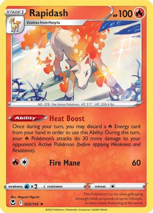 Rapidash 022/195 - SWSH12 Silver Tempest Holofoil
