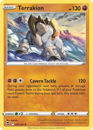 Terrakion 097/195 - SWSH12 Silver Tempest Holofoil