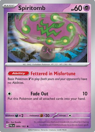 Spiritomb 089/193 - SV02 Paldea Evolved Holofoil