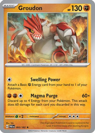 Groudon 093/182 - SV04 Paradox Rift Holofoil