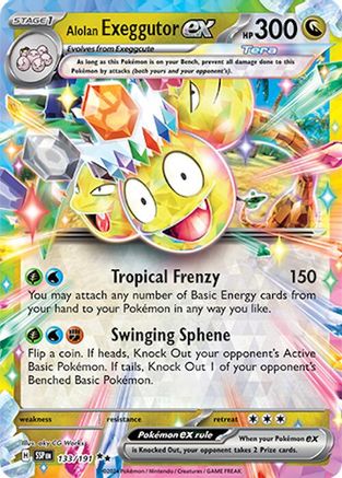 Alolan Exeggutor ex 133/191 - SV08 Surging Sparks Holofoil