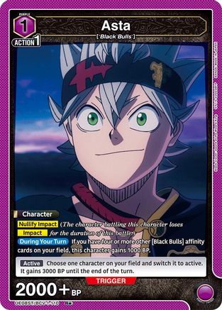 Asta (110) (R*) (UE08ST/BCV-1-110) - UE08ST Black Clover Starter Deck Foil
