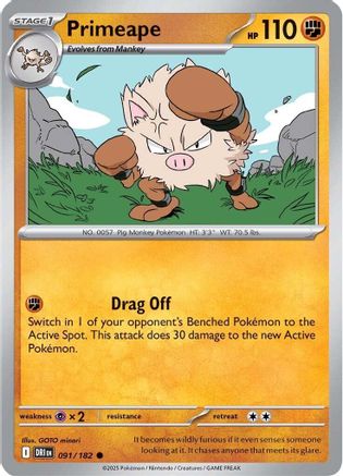 Primeape 091 - SV10 Destined Rivals Reverse Holofoil