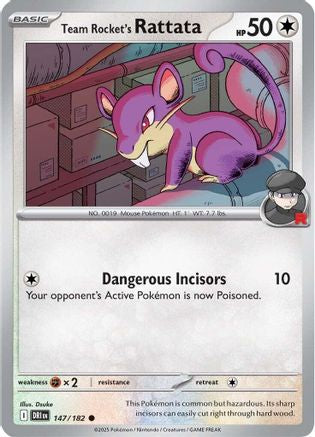 Team Rocket's Rattata 147 - SV10 Destined Rivals Reverse Holofoil