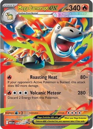 Mega Camerupt ex 022/132 - ME01 Mega Evolution Holofoil