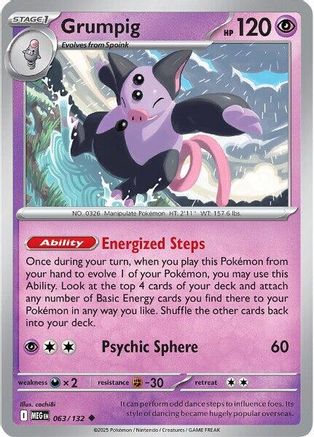 Grumpig 063 - ME01 Mega Evolution Reverse Holofoil