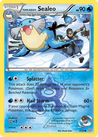 Team Aqua's Sealeo 004/34 - Double Crisis Reverse Holofoil