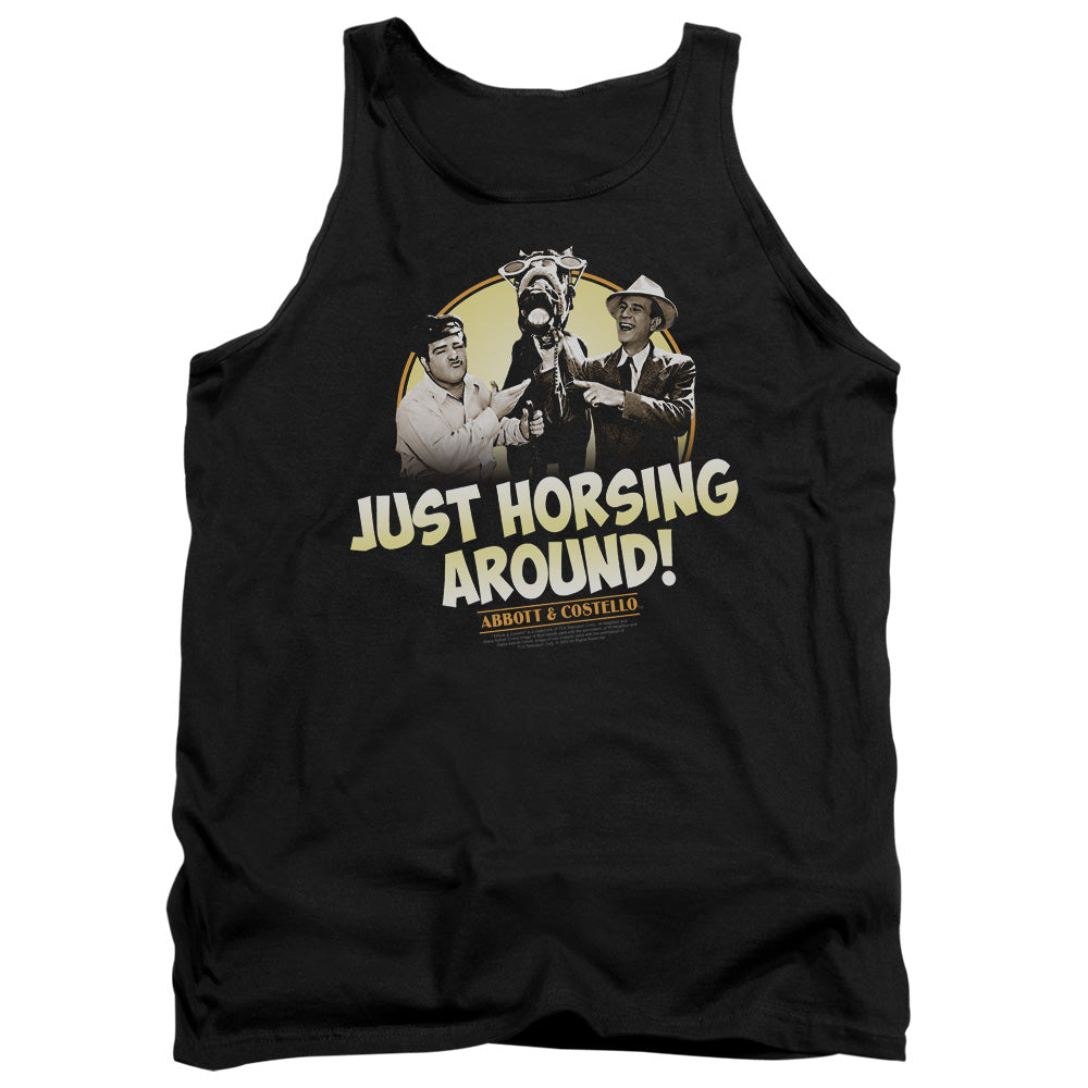 Abbott & Costello Horsing Around Mens Tank Top Shirt Black Officially Licensed