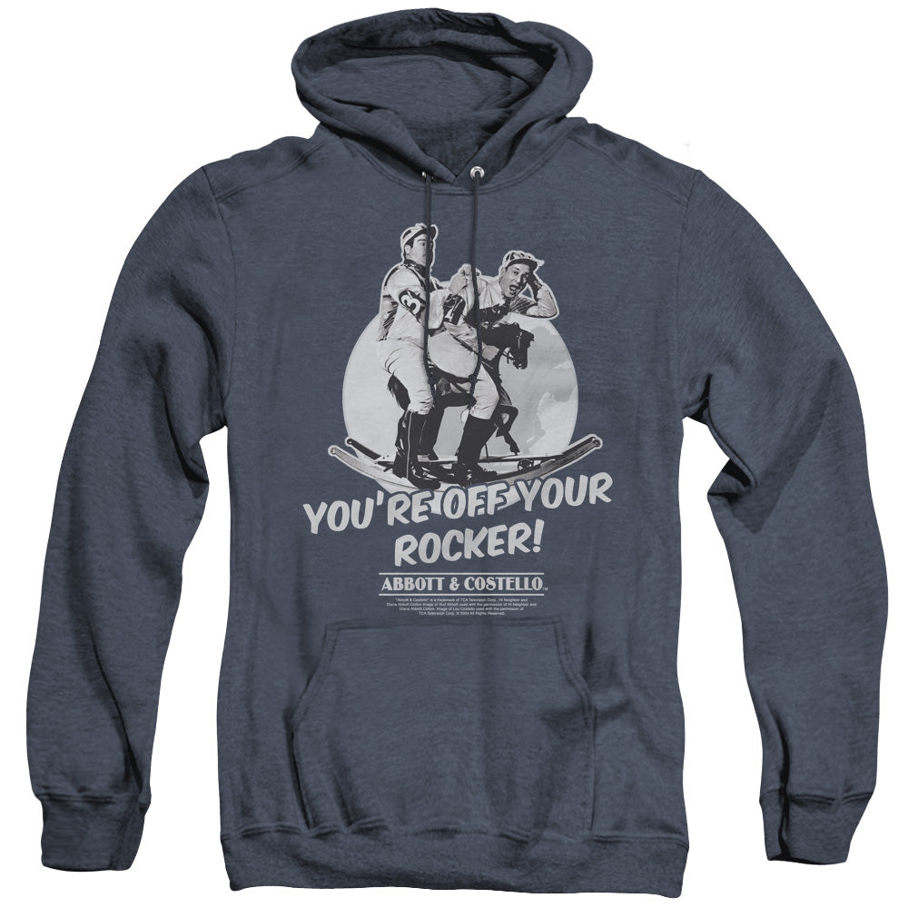 Abbott & Costello Off Your Rocker Heather Mens Hoodie Navy Blue Officially Licensed