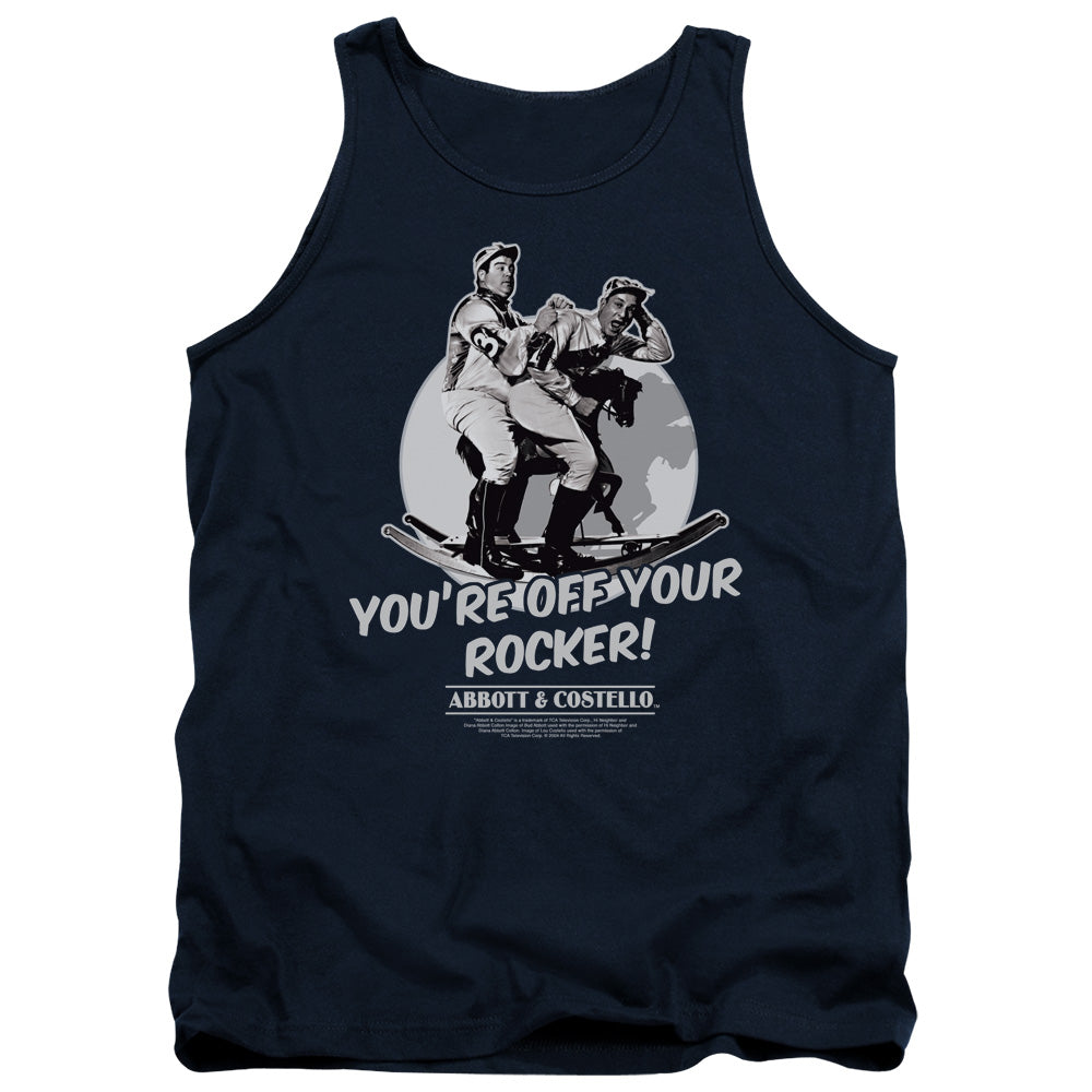 Abbott & Costello Off Your Rocker Mens Tank Top Shirt Navy Blue Officially Licensed