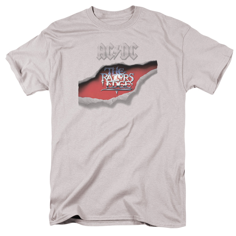 AC/DC Razors Edge Mens T Shirt Silver Officially Licensed