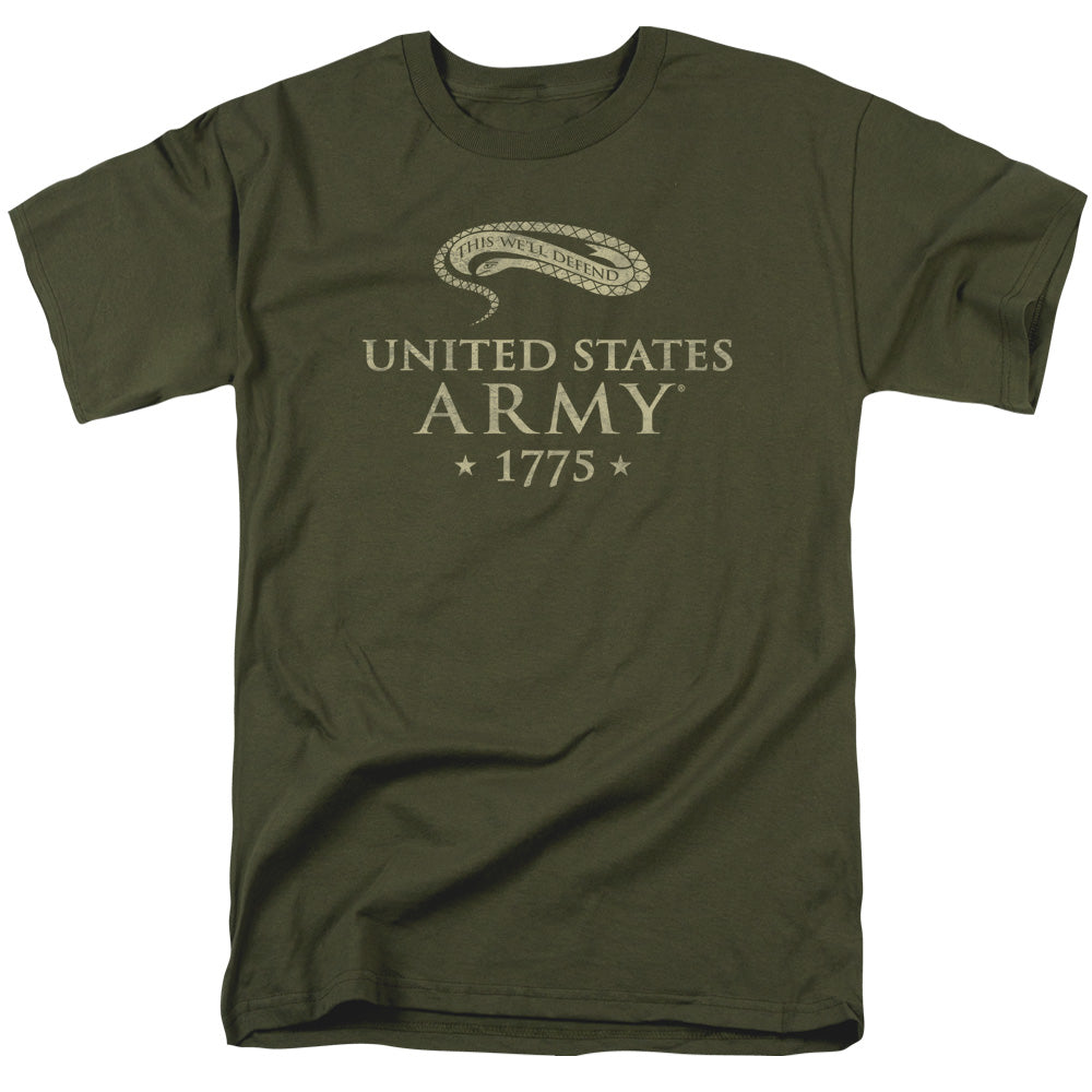 Army Well Defend Mens T Shirt Military Green Officially Licensed