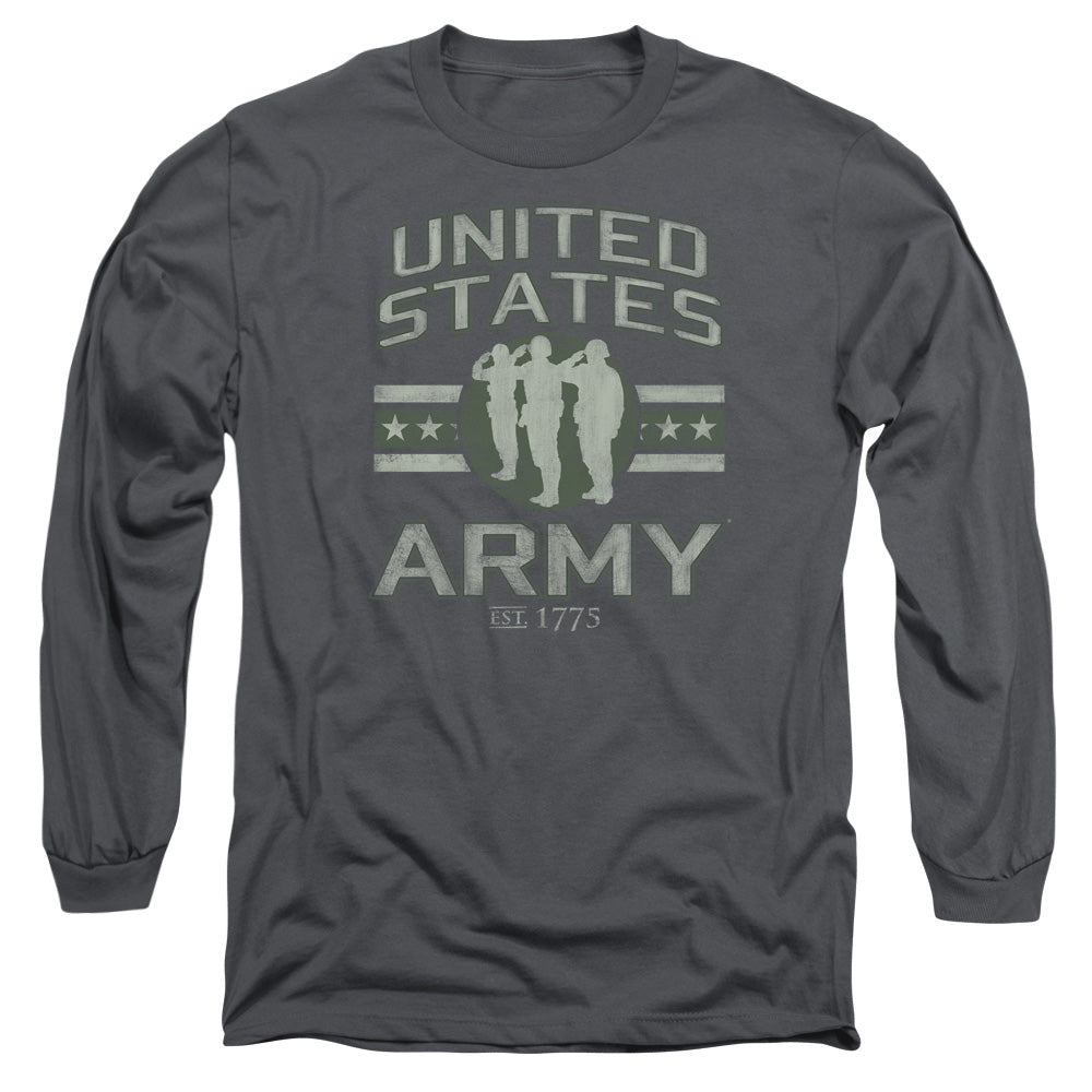 Army United States Army Mens Long Sleeve Shirt Charcoal Officially Licensed