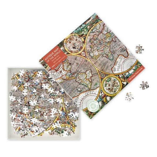 Antique World Map by Pieter van den Keere 1000 Piece Jigsaw Puzzle Flame Tree