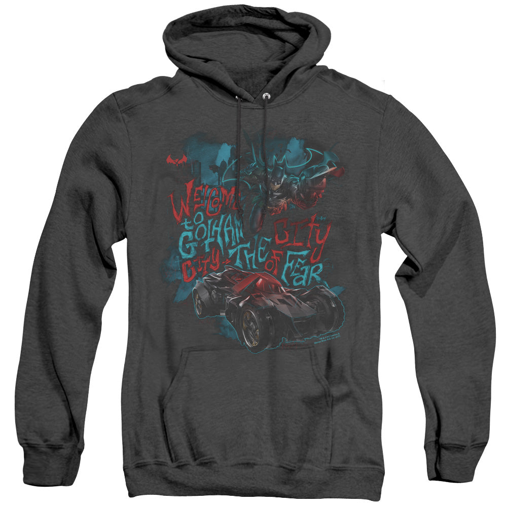 Batman Arkham Knight City Of Fear Mens Heather Hoodie Black Officially Licensed
