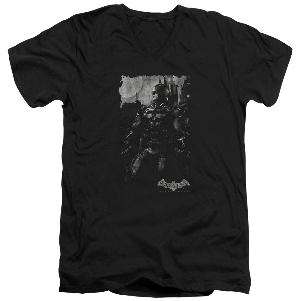 Batman Arkham Knight Bat Brood Mens Slim Fit V Neck T Shirt Black Officially Licensed