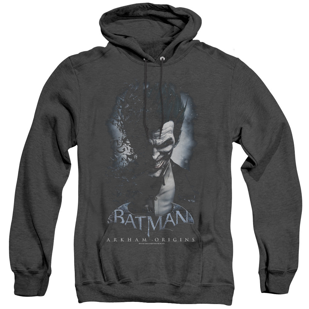 Batman Arkham Origins Joker Heather Mens Hoodie Black Officially Licensed