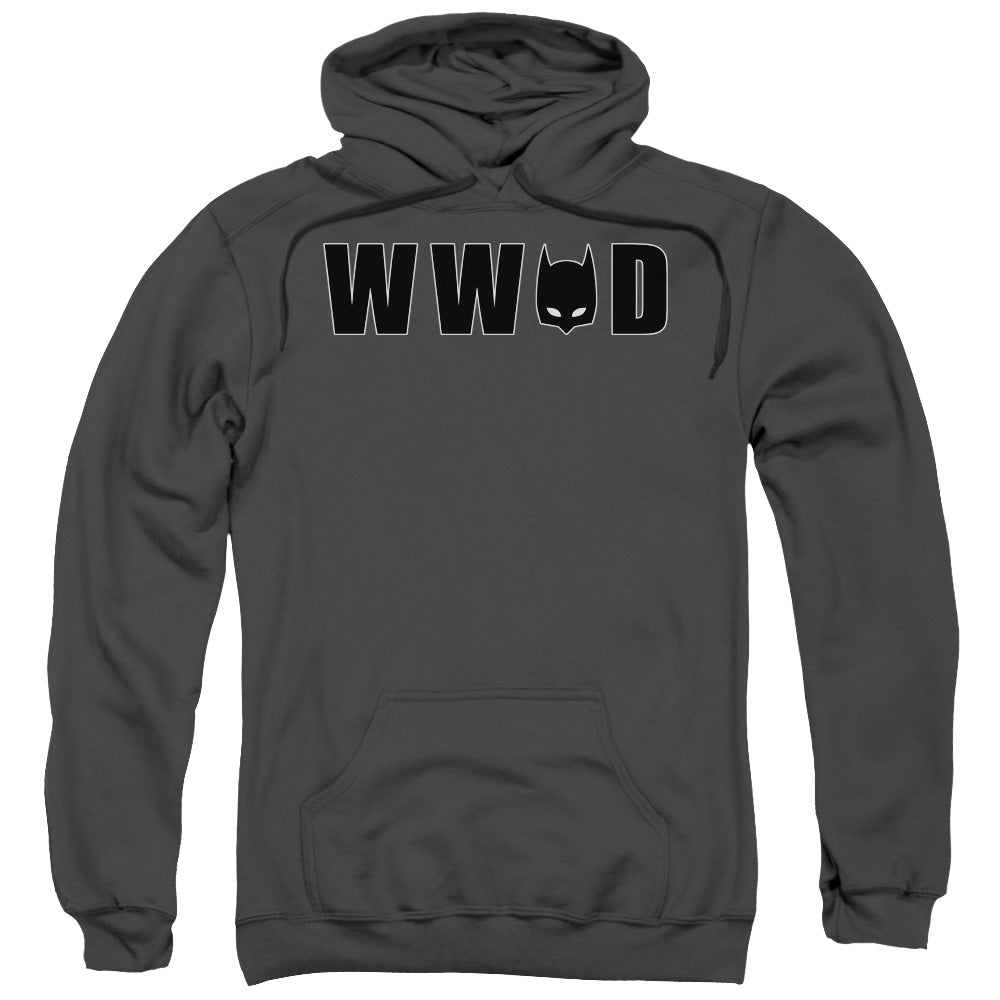 Batman Wwbd Mask Mens Hoodie Charcoal Officially Licensed