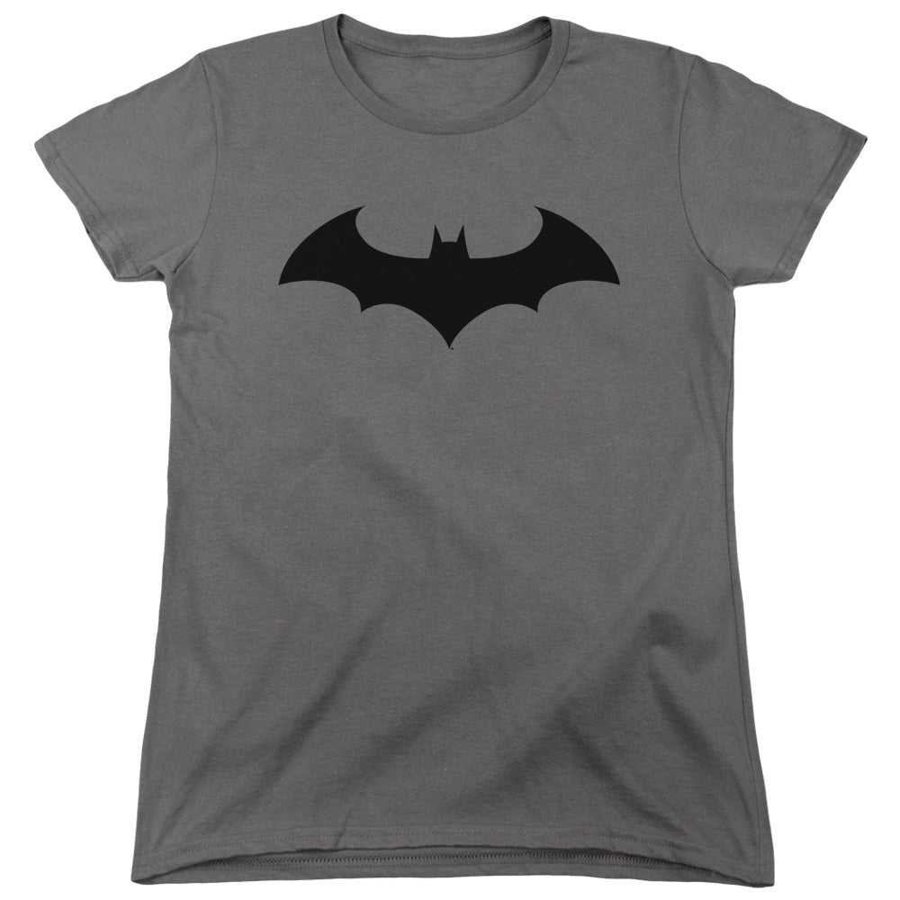 Batman Hush Logo Womens T Shirt Charcoal Officially Licensed