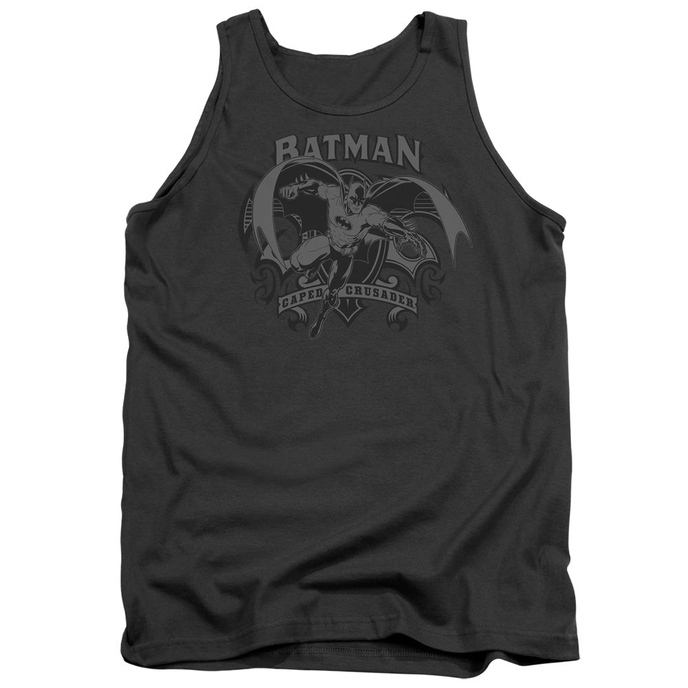 Batman Crusade Mens Tank Top Shirt Charcoal Officially Licensed