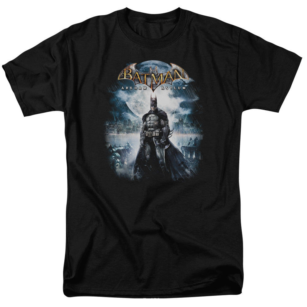Batman Arkham Asylum Game Cover Mens T Shirt Black Officially Licensed
