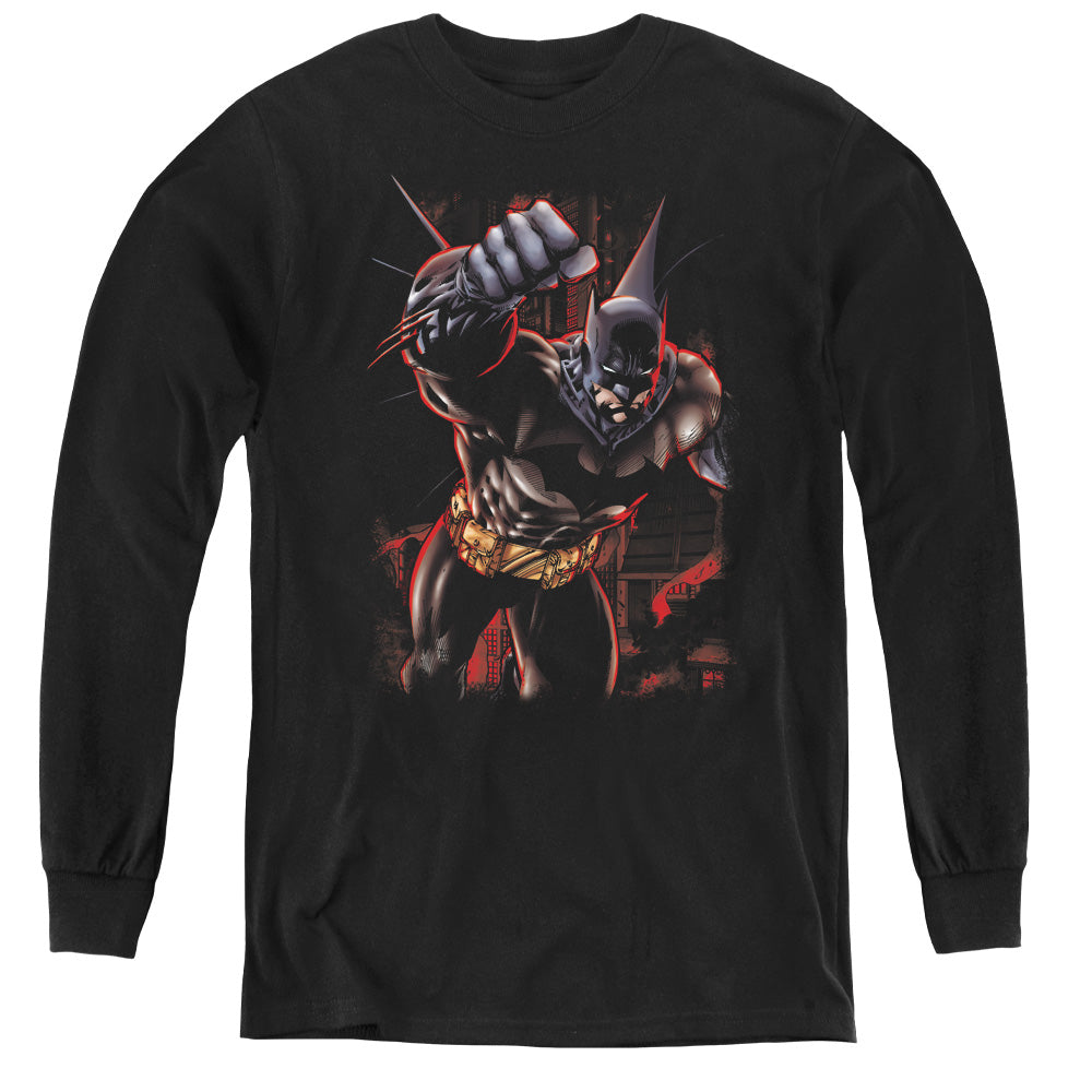 Batman Crimson Knight Long Sleeve Kids Youth T Shirt Black Officially Licensed
