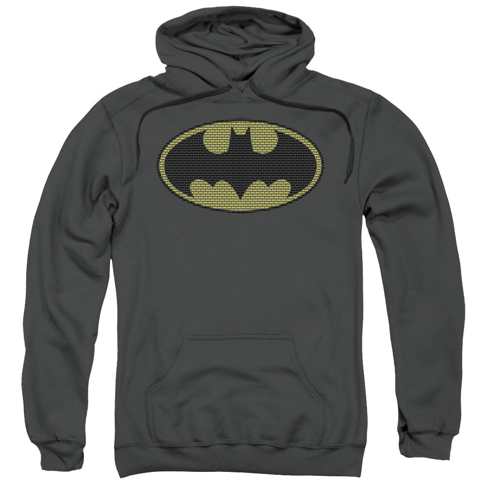 Batman Litle Logos Mens Hoodie Charcoal Officially Licensed