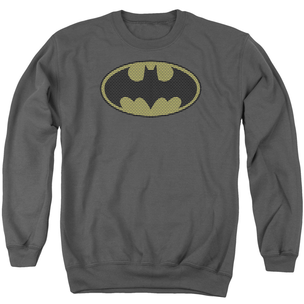 Batman Litle Logos Mens Crewneck Sweatshirt Charcoal Officially Licensed