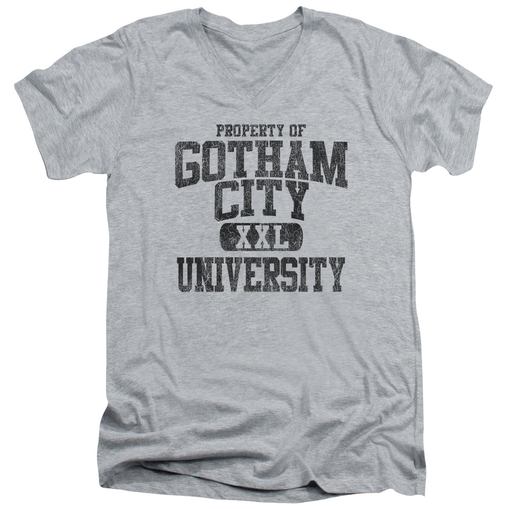 Batman Property Of Gcu Mens Slim Fit V Neck T Shirt Athletic Heather Officially Licensed