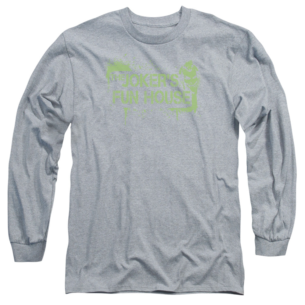 Arkham City Jokers Fun House Mens Long Sleeve Shirt Athletic Heather Officially Licensed