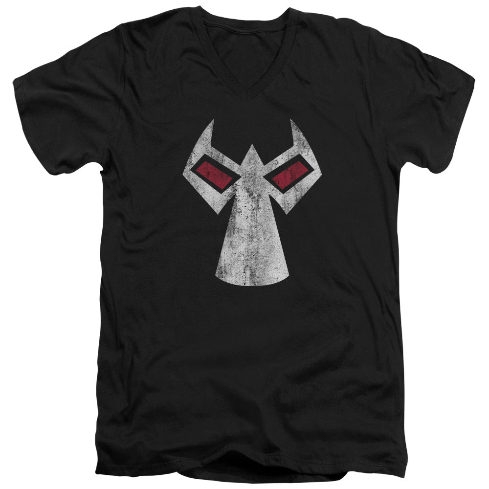 Batman Bane Mask Mens Slim Fit V Neck T Shirt Black Officially Licensed