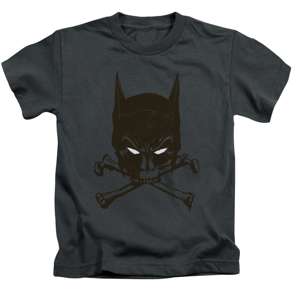 Batman Bat And Bones Juvenile Kids Youth T Shirt Charcoal Officially Licensed
