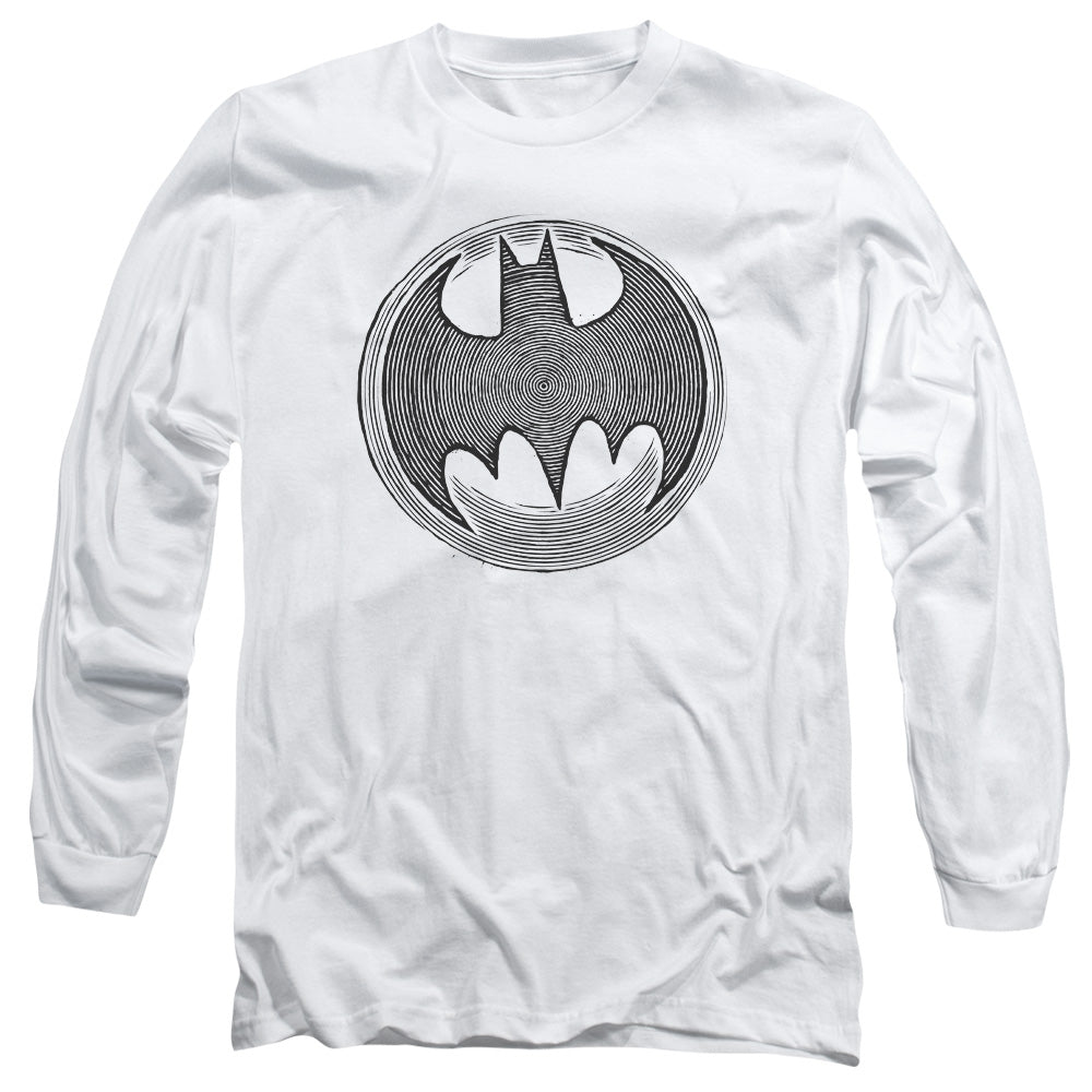 Batman Knight Knockout Mens Long Sleeve Shirt White Officially Licensed