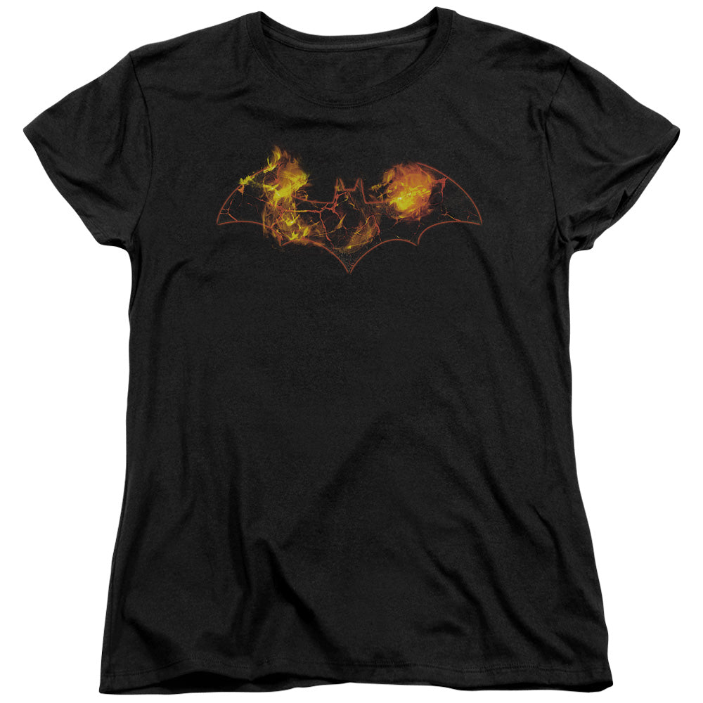 Batman Molten Logo Womens T Shirt Black Officially Licensed