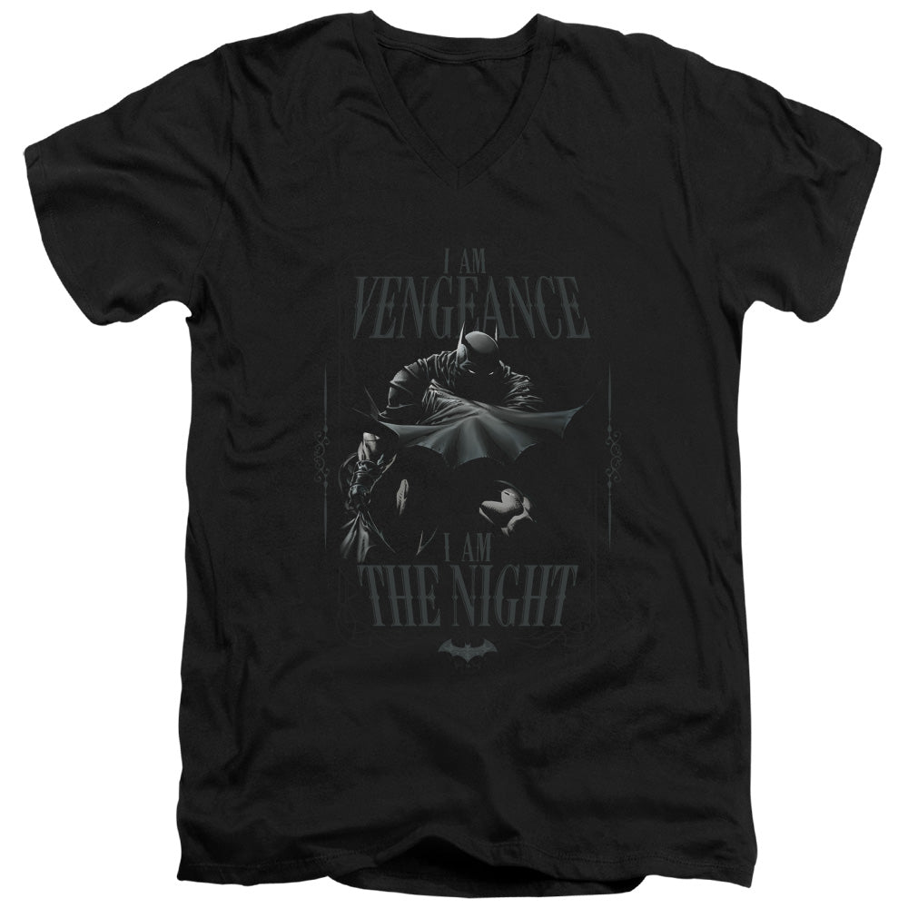 Batman I Am Mens Slim Fit V Neck T Shirt Black Officially Licensed