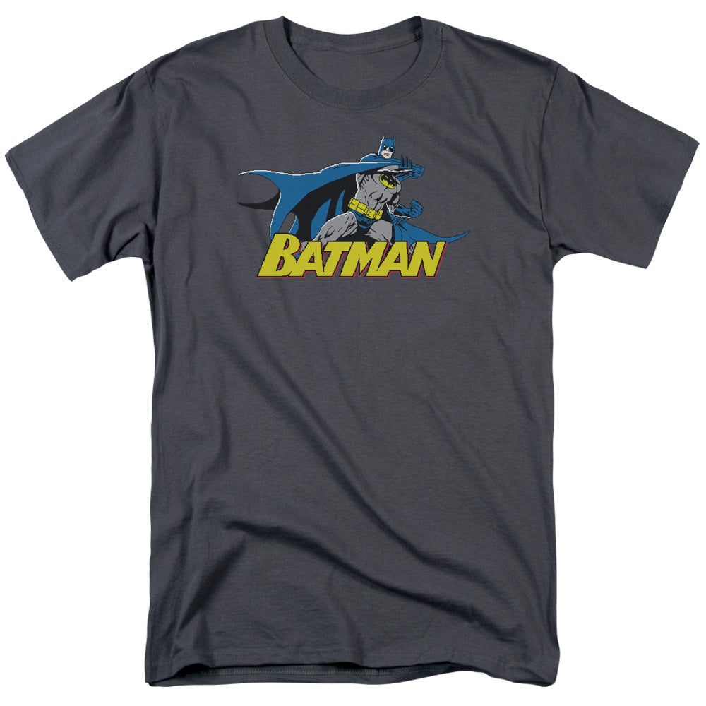 Batman 8 Bit Cape Mens T Shirt Charcoal Officially Licensed