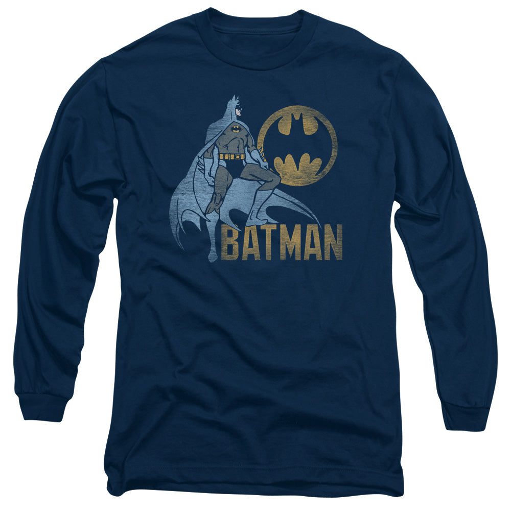 Batman Knight Watch Mens Long Sleeve Shirt Navy Blue Officially Licensed