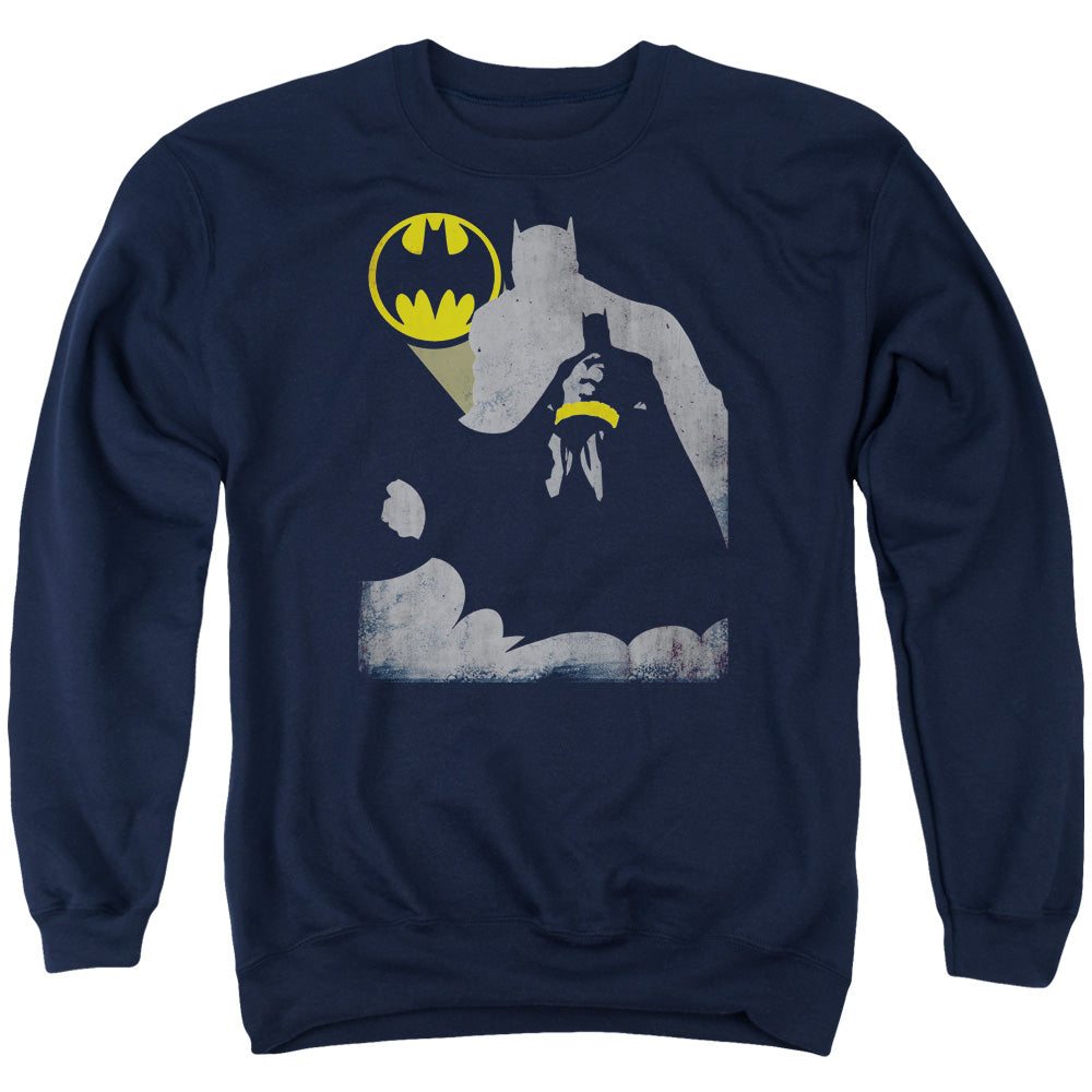 Batman Bat Knockout Mens Crewneck Sweatshirt Navy Blue Officially Licensed