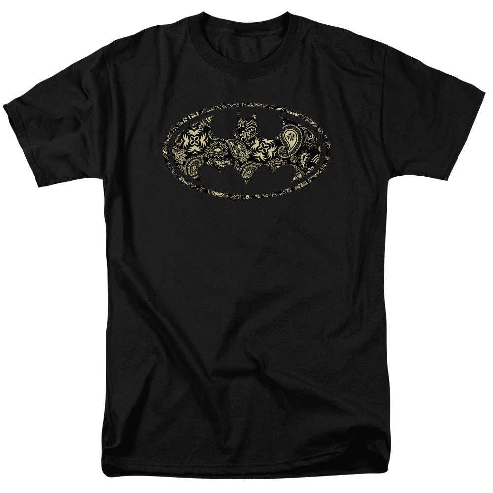 Batman Paisley Bat Mens T Shirt Black Officially Licensed