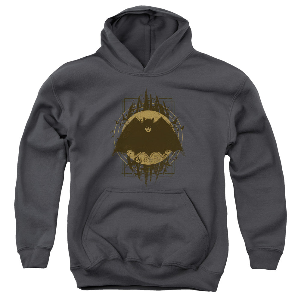 Batman Batman Crest Kids Youth Hoodie Charcoal Officially Licensed